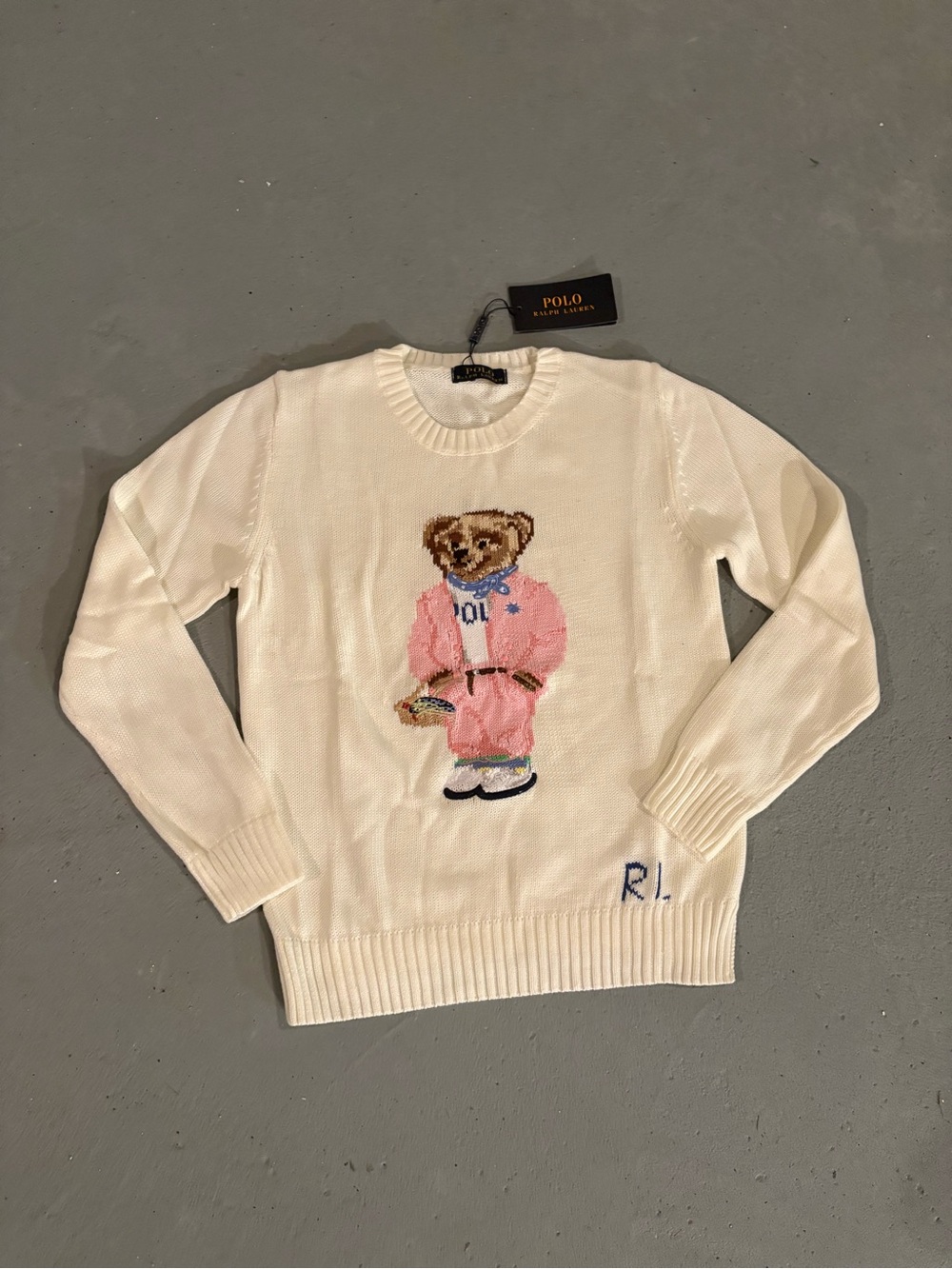 Teddy Bear Crew Neck Ralph Lauren x Polo Womens Size Small & Medium - Picture 2 of 6
